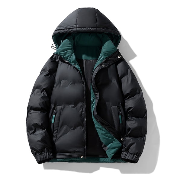 Maoxin Men's Jacket Men's Stitching Drawstring Hooded Slim Fashion Jacket Coat Outwear Jackets for Men , Black , 3XL