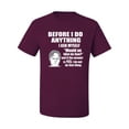 thumbnail image 2 of Wild Bobby, Office Dwight Quote Before I Do Anything, Pop Culture, Men Graphic Tee, Maroon, 5X-Large, 2 of 4