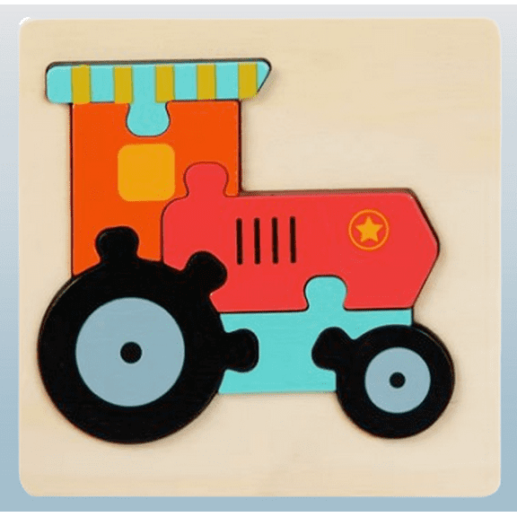 Wooden Puzzle Animal & Vehicle Educational Toddler Puzzle - Train