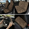 thumbnail image 2 of Yuyamidu Brown Leopard Print Car Seat Cover Set of 13 Fashion Steering Wheel Cover Seat Belt Covers Center Console Pad Keychain Coasters Auto Interior Accessories, 2 of 6