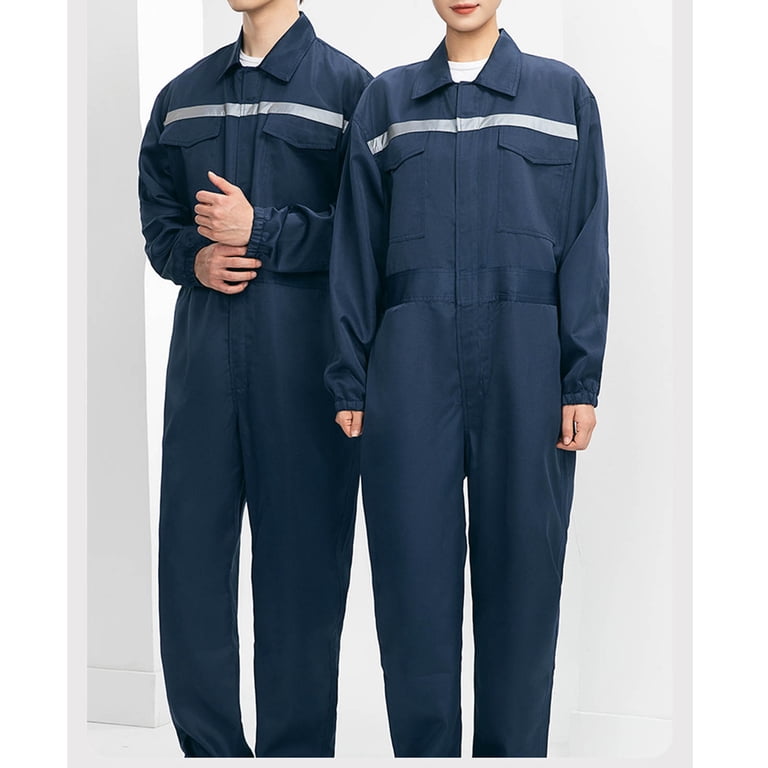 Handshe Men's Solid Color Long Sleeve Coverall Work Suit, Durable