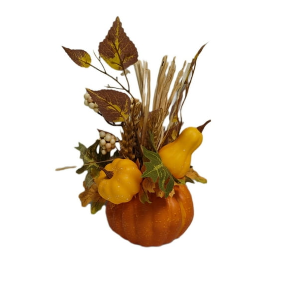 Wadada Fall Decor - Fall Decorations for Home - Artificial Pumpkin Sunflower and Maple Leaf Berry Pine Cone Bouquet for Thanksgiving Harvest Autumn Tabletop Home Kitchen Decor
