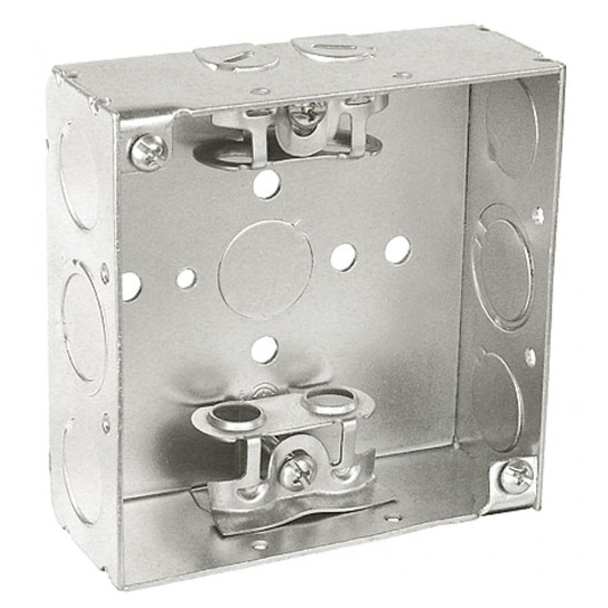 10 Pcs, 4 Square Junction Box, 11/2 In. Deep, w/(6) 1/2 In. Side