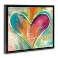 thumbnail image 3 of Stupell Industries Abstract Colorful Textural Heart Painting Jet Black Framed Floating Canvas Wall Art, 16x20, by Kami Lerner, 3 of 5
