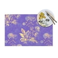 thumbnail image 4 of ZNDUO Placemats, 4 PCS Heat Resistant Stain Resistant Woven PVC Insulation Placemats, Durable Washable Elegant Table Mats for Dining-Purple Vintage Floral, 18"x12", 4 of 6
