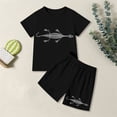 thumbnail image 2 of FYDUU Boys Fashion Clothes Set Boys Outfits & Sets Short Sleeve Dinosaur Print T Shirts And Shorts Outfit Kids Casual School Wear 3-4 Years, 2 of 5