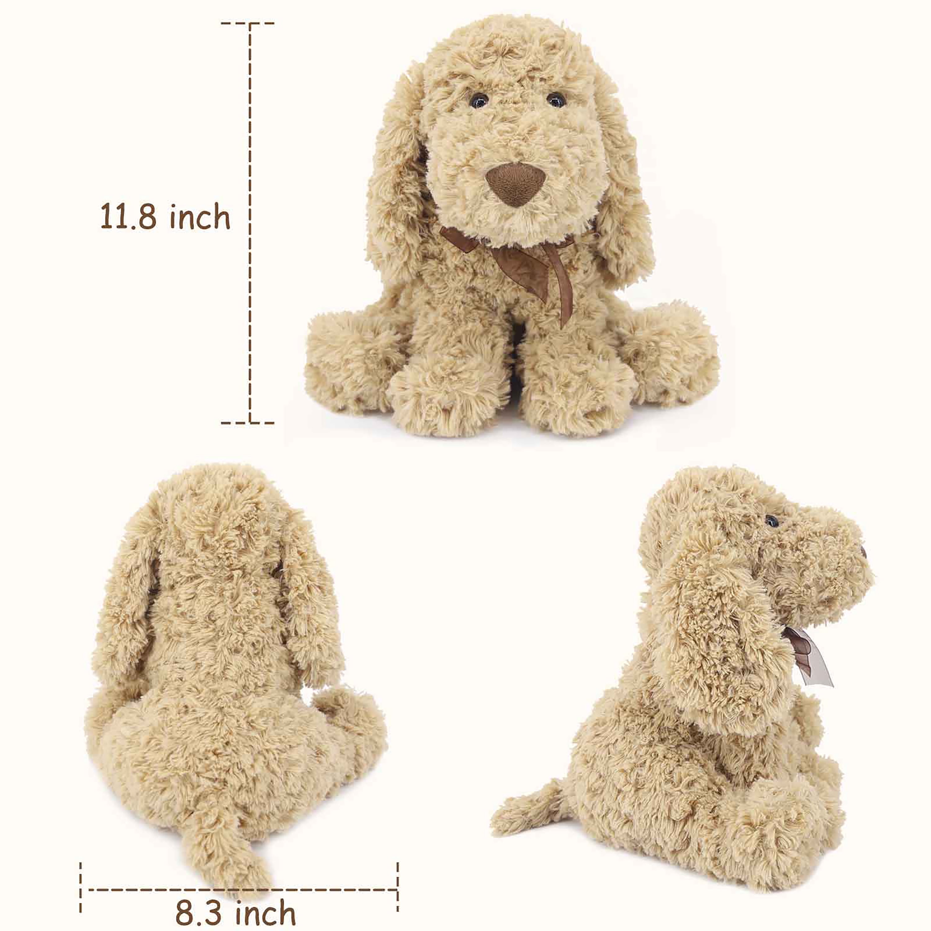 WEIGEDU Poodle Puppy Goldendoodle Stuffed Animal, Adorable Toy Dog Labradoodle Plush for Kids Boys Girls Birthday Easter Christmas Bedtime Gift, 11.8 inches Golden
