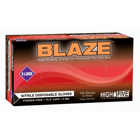 Microflex N483 BLAZE Powder-Free Nitrile Exam Gloves, Large