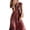 Burgundy, variant on Women's Paisley Print Cap Sleeve Maxi Dress Plus Size Full Size Tiered Ruffle Stretch Not Lined 50% Polyester