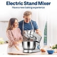 thumbnail image 5 of SPECSTAR 4.75 Quart Stand Mixer, 8 Speed Kitchen Electric Food Mixer, Household Stand Mixer for Baking, Cake, Bread with Beater, Dough Hook, Wire Whip and Egg Separator, Silver, 5 of 9