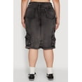 thumbnail image 5 of Womens Plus Size Daisy Denim Cargo Pocket Bermuda Shorts, 5 of 5