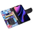 thumbnail image 5 of SPY Case for iPhone 12 Mini Wallet Case with Card Holder Magnetic Stand Book Flip Cover Shockproof Protection Case with Apple iPhone 12 / iPhone 12 Pro - Blue Butterfly, 5 of 5