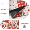 thumbnail image 5 of Strawberry Patchwork Bathroom Mat 2x3 FT, Non Slip Small Kitchen Mat, Red Farmhouse Love Hearts Plaid Washable Soft Backed Front Door Throw Rug Non-Shedding Indoor Outdoor Doormat for Entryway Sink, 5 of 7