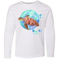 thumbnail image 3 of Inktastic Pompano Beach, Florida Swimming Sea Turtle with Bubbles Long Sleeve Youth T-Shirt, 3 of 5