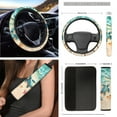 thumbnail image 3 of Yuyamidu Sea Turtle Front Car Seat Cover with Armrest Pad Steering Wheel Cover Seat Belt Pads Beach Trash Bin Starfish Air Vent Bag Coasters Rearview Mirror Cover Keyring Car Accessories Set of 12, 3 of 7