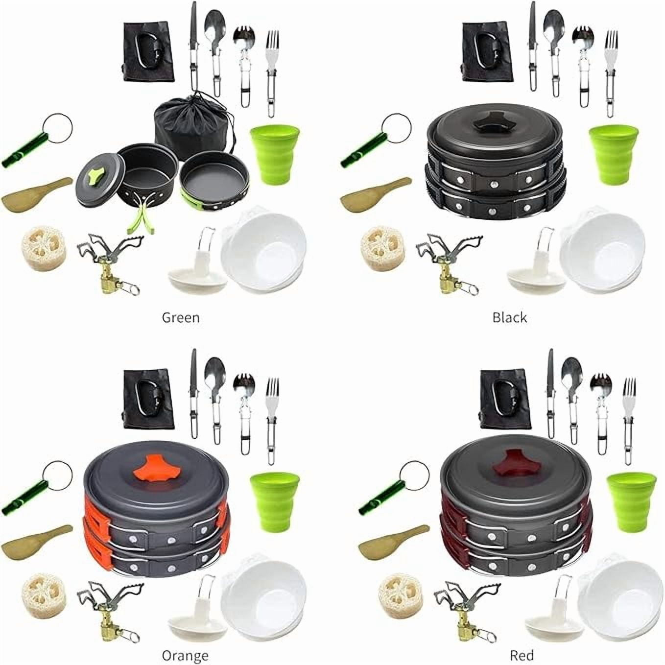 Camping Cookware Kit Outdoor Aluminum Cooking Set Travelling Hiking Picnic BBQ Tableware Equipment Kettle Pots Kitchenware