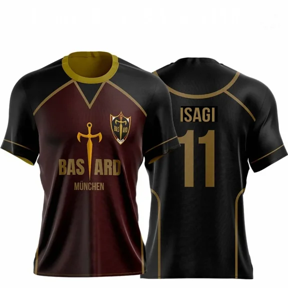 Custom T-Shirt Bastard München 99 Gagamaru and Characters - Blue Lock Anime Summer Overszied Casual Clothing Fashion Tops