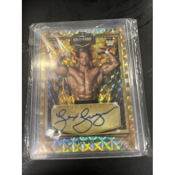 2026 Topps WWE Chrome Lex Luger HOF-LL Gold Refractor Auto Topps Serial # Wrestling Card Autographed Wrestling Trading Card