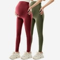 thumbnail image 2 of HBGVBA 2 PC Women's Maternity Pants,Maternity Active Yoga Leggings,High Waist Breathable Tight Leggings Belly Support Workout Full Length Pants, 2 of 5