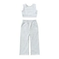 thumbnail image 2 of Delliss Girls Clothing Set Casual Clothes Sleeveless Back Tank Crop Top and Wide-Leg Pants 2 Piece Outfits 12 Month-10 Years, 2 of 3