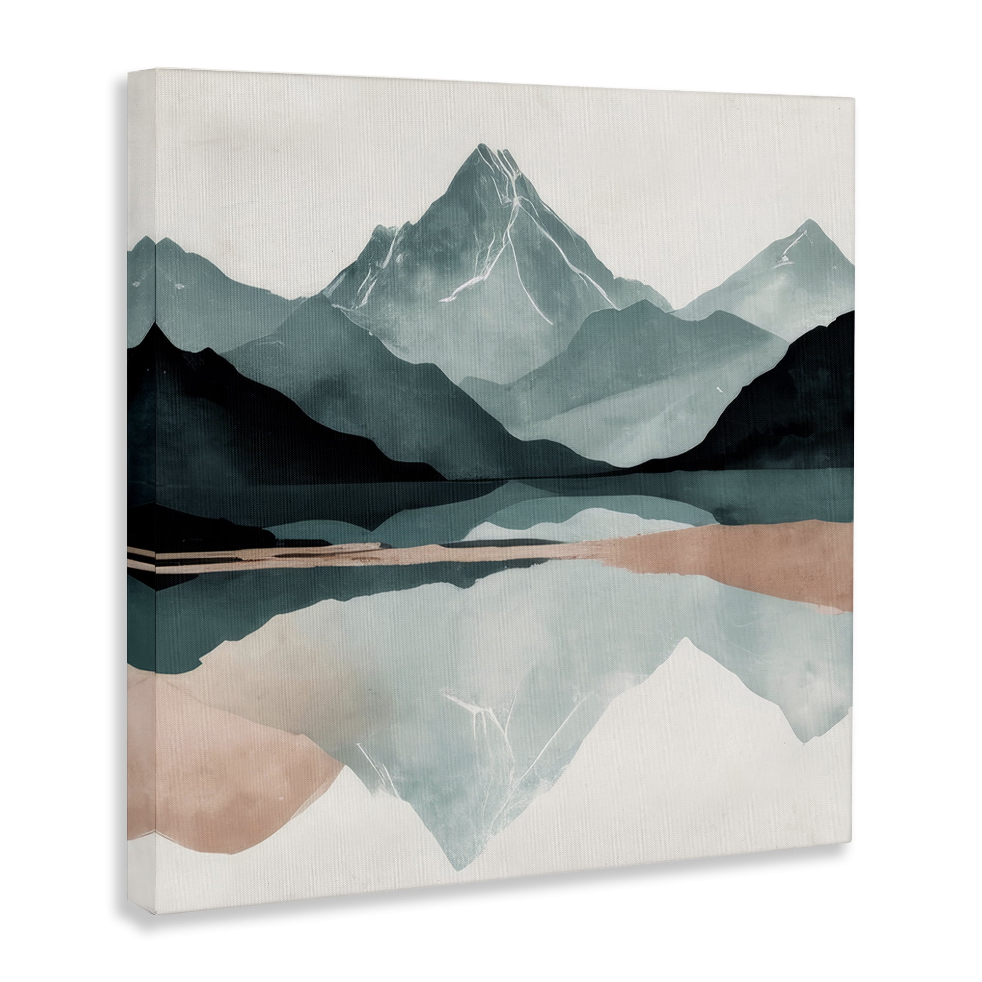Stupell Industries Reflections of High Peaks Landscape & Nature Painting Wrapped Canvas Art Print Wall Art, 24 x 24