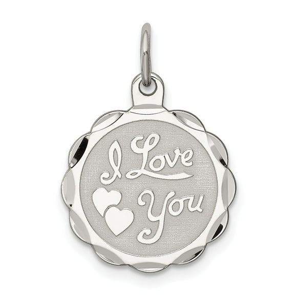 White Sterling Silver Charm Pendant Themed 23 mm 16