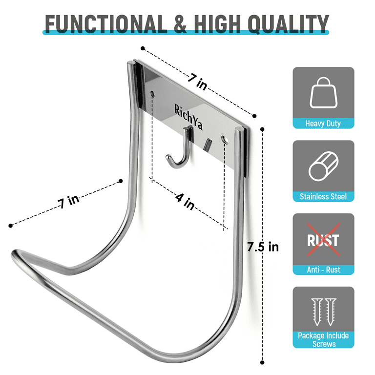 Garden Hose Holder Wall Mount Stainless Steel, Anti Rust and Heavy
