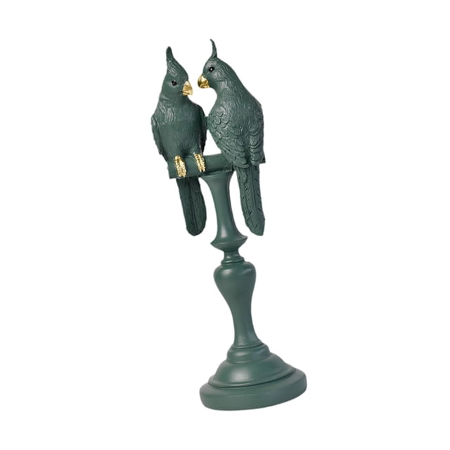 Adorno de pareja de loros, escultura decorativa, colección, regalo único para inauguración de la casa verde 85x85x28cm