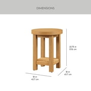 Better Homes & Gardens Vista Woven Coastal End Table, 18 in Round, Light Honey