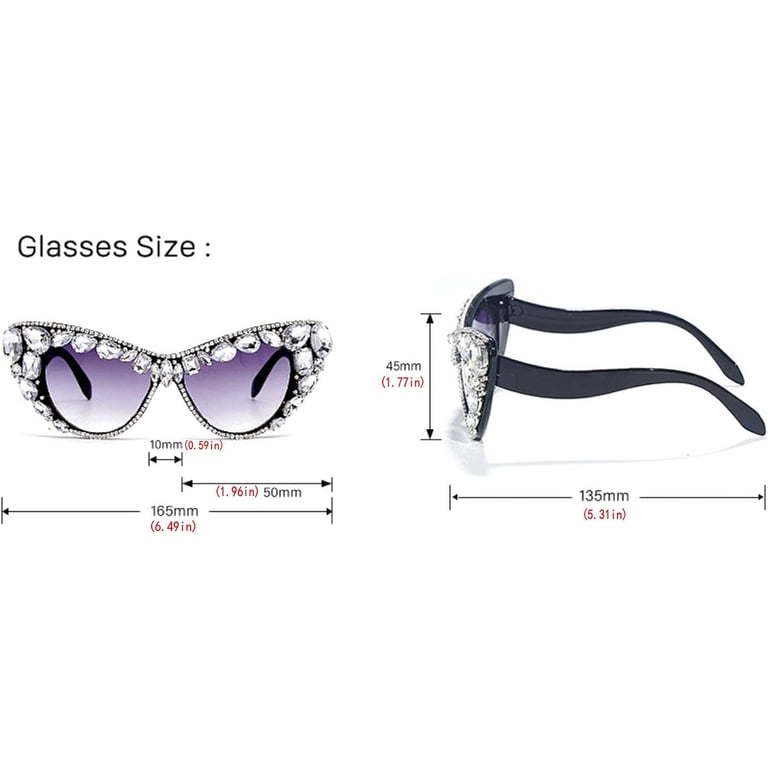 Oversized Diamond Sunglasses Women Rhinestone Cat Eye  display picture 1