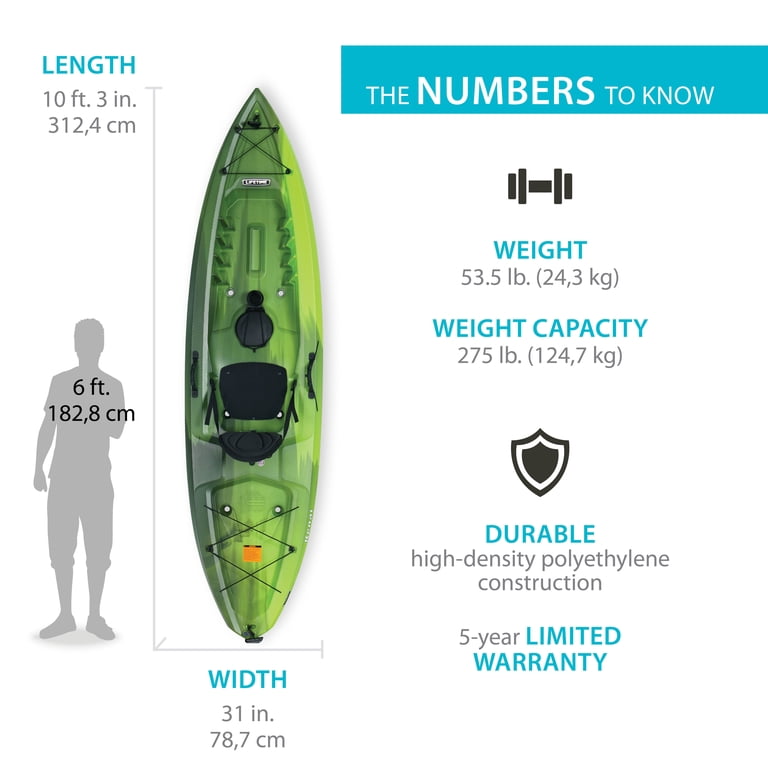 Lifetime Kenai 10.25 ft Sit-On-Top Kayak with Paddle, Python