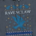 thumbnail image 2 of Harry Potter Ravenclaw Ugly Christmas Unisex Adult Pull-Over Heather Hoodie,Navy, 3X-Large, 2 of 3