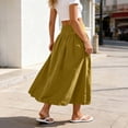 thumbnail image 4 of YSUEJPF Women's Bubble Midi Skirt Elastic Waist Puffy Hem Skirt Solid Casual Beach Skirts, 4 of 6