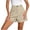 Beige, variant on Womens Solid High Waist Pleated Bermuda Shorts Side Slip Pockets Full Stretch Elastic High Waist Wrinkle Resistant Loose Mid Knee Casual Office Work Short Bottoms