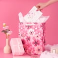 thumbnail image 2 of 12Pcs Metallic Rose Gold Foil Floral Polka Dot Paper Gift Bags with Tissue, 10X12.5X4 in, Recyclable Large Party Favor Bag Bulk with Ribbon Handle for Mother's Day, Valentine's Day, Wedding, 2 of 5