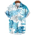 thumbnail image 3 of Chemises pour Hommes Hommes Imprimé Bouton Décontracté Manches Courtes Col Rabattu Blouse Chemise, 3 of 3