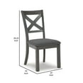 thumbnail image 5 of Fia 20 Inch Gray Wood Dining Chair, Set of 2, Crossed Backrest, Padded Seat, 5 of 10