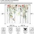 thumbnail image 3 of Pink Flower Small Kitchen Curtains Floral Eucalyptus Botanical Plant Window Treatment Spring Hummingbird Short Window Curtains for Bathroom Room Green Leaf Tier Treatment Drapes 27.5x39 inch, 3 of 6