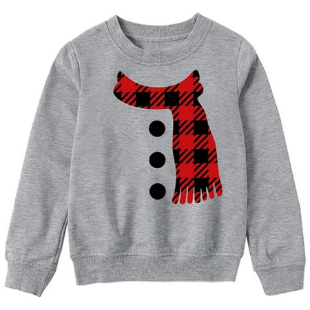 

Dadaria Matching Christmas Pajamas Parent-child Attire Christmas Printed Long Sleeve O-Neck Shirts Tops Pullover Family Matching Kid Sweatshirts Gray Kids XL