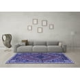 thumbnail image 3 of Ahgly Company Indoor Round Persian Blue Traditional Area Rugs, 4' Round, 3 of 4