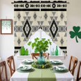 thumbnail image 4 of Swag Curtains Valances for Windows, Boho Southwest Short Kitchen Window Curtains Over Sink, Aztec Tribal Retro Geometric Patterns Cafe Curtains Panel Set Of 2,Rod Pocket, 45 Inches Length Gray, 4 of 9
