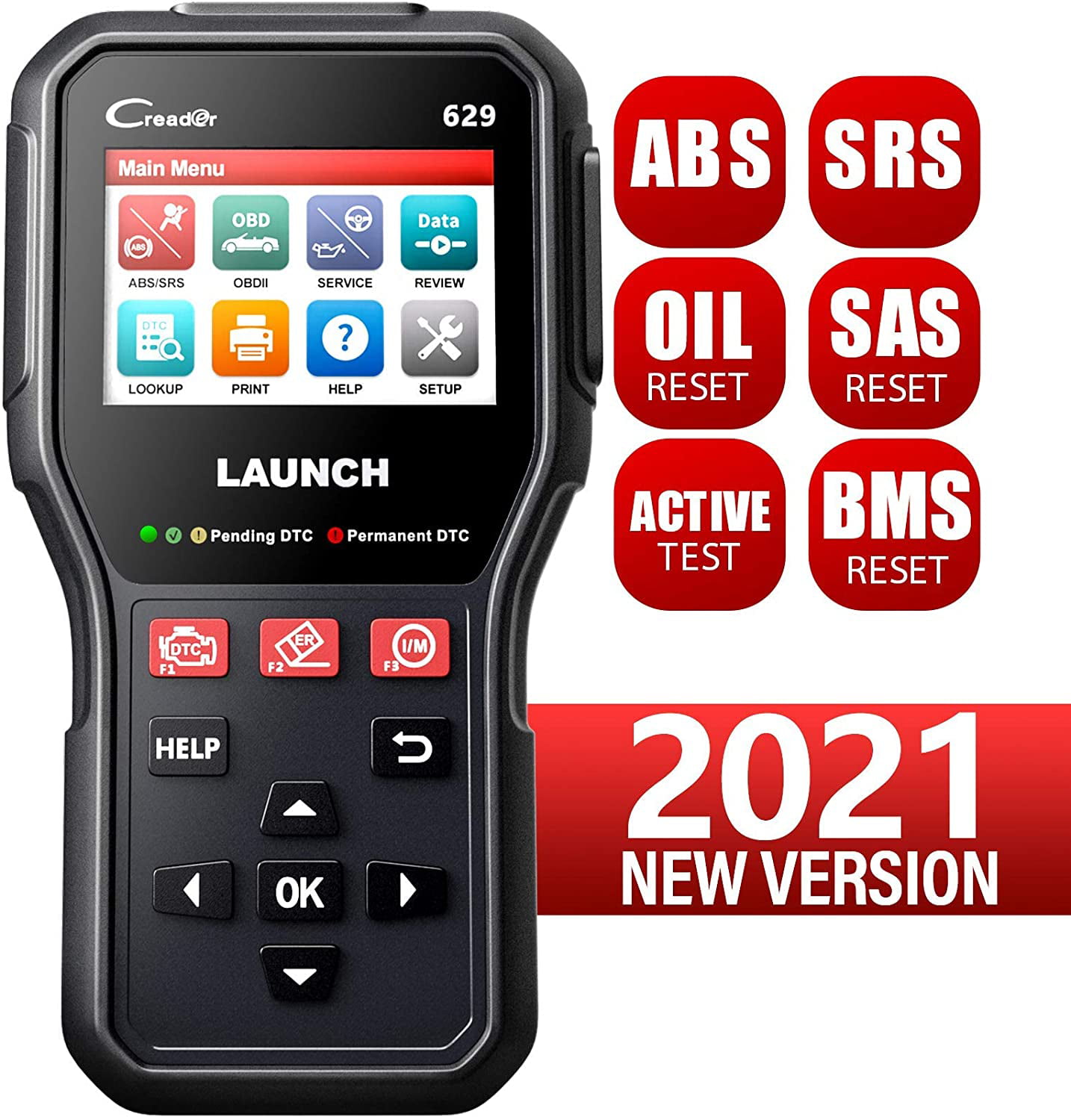 Oil/SAS Reset Launch CR629 OBD2 Scanner Car Code Reader with Active Tests Full OBD2 Functions scan Tool for DIYers Lifetime Update ABS & SRS Diagnostic Tool