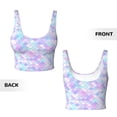 thumbnail image 5 of Fotbe Rainbow Scales Pattern Womens' Sports Bra Longline Wirefree Padded with Medium Support Sports Moisture-Wicking Workou Vest,Tank Top-, 5 of 7