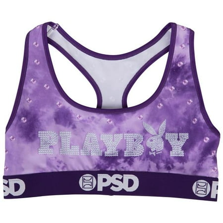 

Playboy 859665-2xlarge Bunny Y2K Purple PSD Sports Bra - 2XL