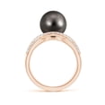 thumbnail image 2 of ANGARA Tahitian Cultured Pearl Criss-Cross Shank Ring in 14K Rose Gold for Women | June Birthstone, Birthday, Anniversary, Jewelry Gift for Women | Pearl Ring, 2 of 9