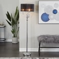 thumbnail image 2 of DecMode 63" 3 Light Silver Floor Lamp with Black Microfiber Shade, 2 of 10