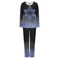 thumbnail image 6 of Tnhcen Elegant Women's Christmas Snowflake Print Pajamas Set Crew Neck Long Sleeve 2-Piece Sleepwear Lounge wear Home Clothes S-3XL, 6 of 6