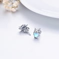 thumbnail image 3 of Midir&Etain Cat Stud Earrings 925 Sterling Silver Crystal Earrings Cute Cat Jewelry Gifts for Women, 3 of 8