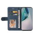 thumbnail image 2 of Case for OnePlus Nord N10 5G Leather Wallet Book Flip Folio Stand View Cover - Blue, 2 of 5