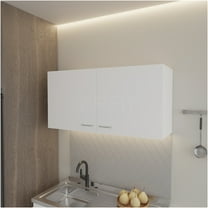 JERFIT 24" White Kitchen Wall Cabinet with 2 Shelves, Fairwood Engineered Wood Storage for Pantry, Bathroom & Apartment